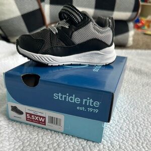 Stride Rite Black and Gray Sneakers with Velcro Closure